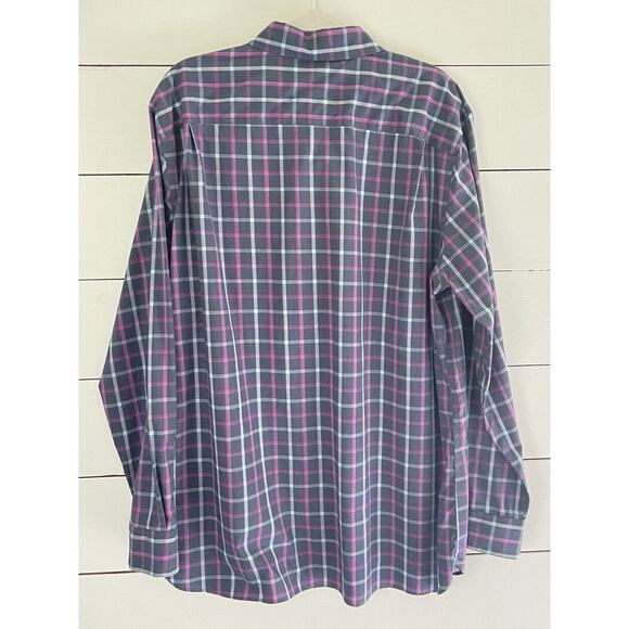 Fairlane Mens Shirt Blue/Pink Check Long Sleeve Button Up Non Iron Size XL EC - Picture 3 of 9